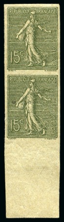 1903, Y&T n°130g, 15 centimes vert-gris Type Semeuse