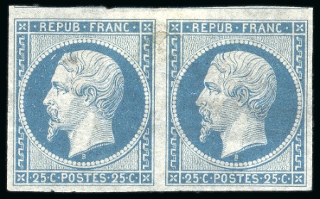 Stamp of France » Présidence de 1852 1852, N°10 essai sur papier pelure du 25 centimes