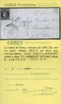 1849, Lettre pour le Haut Rhin affranchissement Cérès