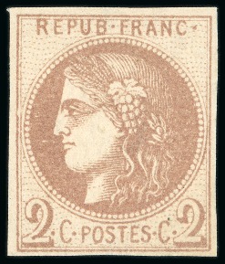 Stamp of France » Emission de Bordeaux 1871, n°40Ad, 2 centimes Émission de Bordeaux report