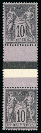 Stamp of France » Type Sage 1877, N° 89f 10 centimes Type Sage N/U et N/B se tenant
