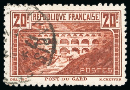 1929, Y&T n°262B 20 franc chaudron clair PONT DU GARD