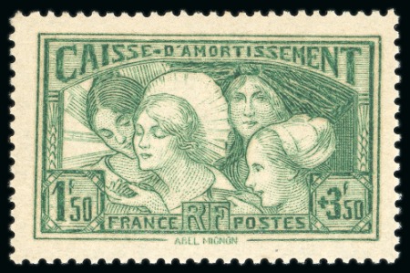 1931, Y&T n°269 CAISSE d'AMORTISSEMENT Coiffes régionales