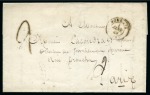 1849, Lettre pour Paris, oblitération cachet à date