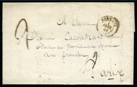 Stamp of France 1849, Lettre pour Paris, oblitération cachet à date