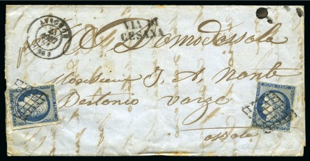 Stamp of France » Type Cérès de 1849-1850 1851, Lettre pour Domodossola par Cesana, tarif à