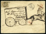 1870, Lettre magnifiquement illustrée pour Londres