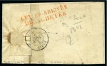1852, Lettre de Moret-sur-Loing (Seine et Mare) pour