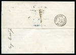 1868 (May 19) Incoming cover from Marseilles to Yokohama, with "LIGNE N/PAQ. FR. N°3" and "YOKOHAMA/6 JUIL 68/BAU FRANÇAIS" cds's