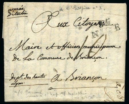 Stamp of France 1795, Lettre du 10 septembre pour Briançon  (Hautes-Alpes)
