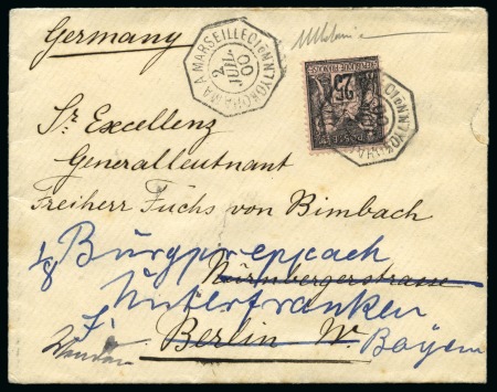 Stamp of Japan » Foreign Post Offices » French Military Mail 1870-1900 Two covers, incoming and outgoing mail