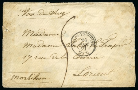 1861 (April 15) Stampless envelope bearing "CORPS EXP.CHINE/BAU C"