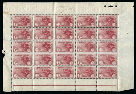 Stamp of France » Émissions à partir de 1900 1926-27, Haut de feuille avec 25 timbres Y&T n°231