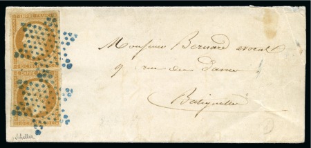 1855, Lettre de Paris pour les Batignolles affranchissement