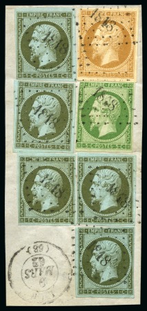 Stamp of France » Empire 1853-1862 1853-1860, Petit groupe sur Empire non dentelé tous