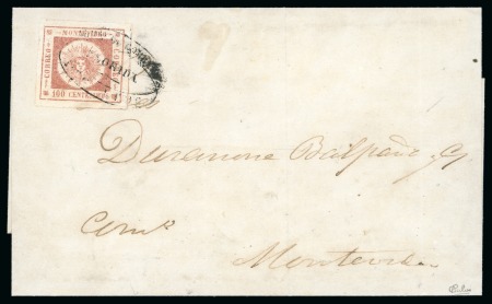 Stamp of Uruguay 1859 100c brown rose on cover used with Florida hs in black