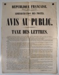 1848, Extraordinaire archive de 2 affiches de l'Administration