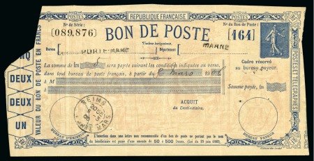1883-1942, Lot de 2 Bons et de 2 Mandats de Poste différents