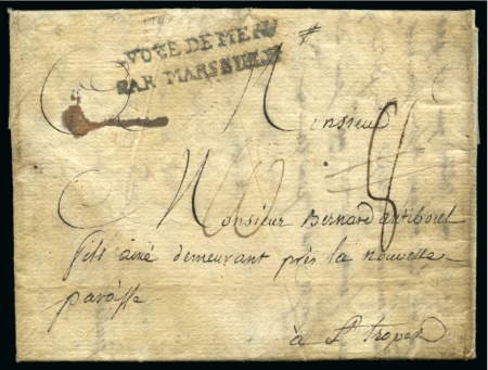 Stamp of France 1785, Lettre de l'Île de Pomègues datée du 23 juillet