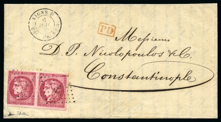 Stamp of France » Emission de Bordeaux TURQUIE, 1872, Lettre pour Constantinople affranchissement