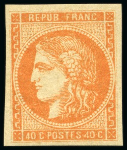 Stamp of France » Emission de Bordeaux 1870, Émission de Bordeaux 40 centimes orange clair