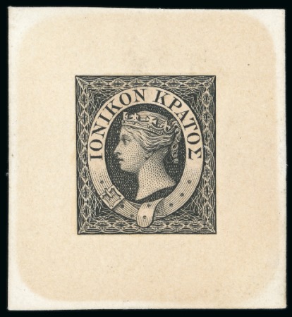 1859 Perkins Bacon die proof in black on card