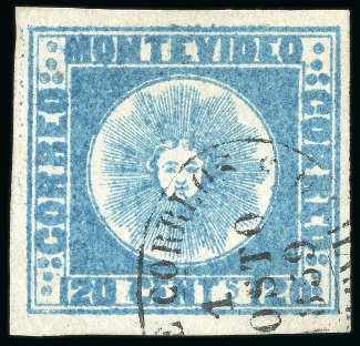 Stamp of Uruguay 1858 120c blue, type 13, used