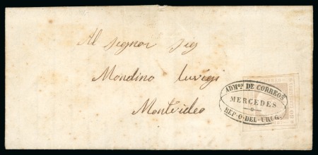 1860 60c pale brown-lilac, on cover with black Mercedes hs
