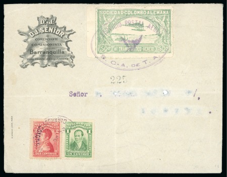 Stamp of Colombia » Airmails 1920 (Oct 19-20) Barranquilla-Girardot Experimental Flight. "Colibrí" cancellation