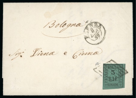 Stamp of Italian States » Modena 1859 3b dark green on cover