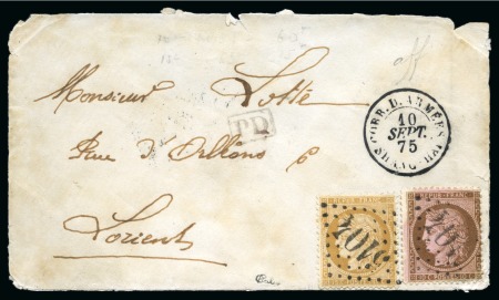 1875, Lettre de correspondance d'armée pour Lorient