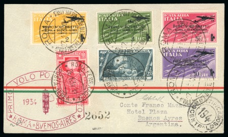 Stamp of Italy 1934 (Jan) Direct Flight Rome-Buenos Aires, three covers