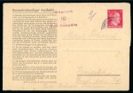 PALESTINE GERMAN EMPIRE  CONCENTRATION CAMPS 1943-44 Auschwitz & Buchenwald - small correspondence of the Pechanek family starting with postal stationery  card from police prison Brno, then camp Auschwitz and later Buche
