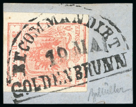 Goldenbrunn - Moravia (Mähren). 1850 3kr, Müller 811Ra