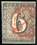 Stamp of Switzerland / Schweiz 1843-50, kleine Zusammenstellung von vier losen gestempelten Marken mit meist nur kleinen Qualitätseinschränkungen