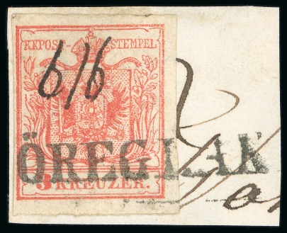 Stamp of Austria » Hungary (Ungarn) Öreglak - Hungary (Ungarn). 1850 3kr, Müller 2035aa