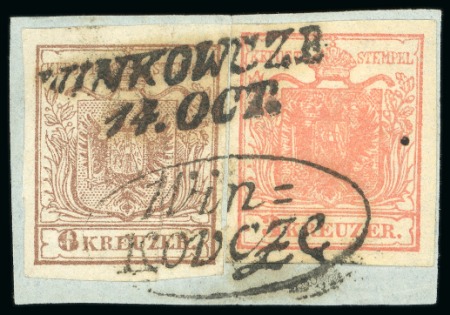 Stamp of Austria » Croatian-Slavonian Military Frontier (Kroatisch-Slavonische Militärgrenze) Winkowcze - Croatia-Slavonia. 1850 3kr & 6kr, Müller 3255a+b