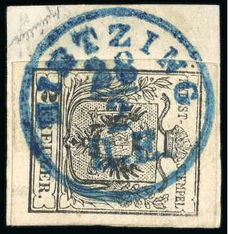 Hietzing - Vienna and Suburbs (Wien und Vorstädte). 1850 2kr, Müller 1651a in blue