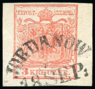 Jordanow, in modern day Poland- Galizia (Galizien). 1850 3kr, a remarkable