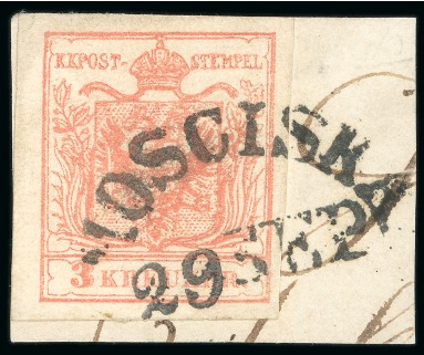 Stamp of Austria » Galizia (Galizien) Mosciska, in modern day Ukraine - Galizia (Galizien). 1850 3kr, Müller 1760b