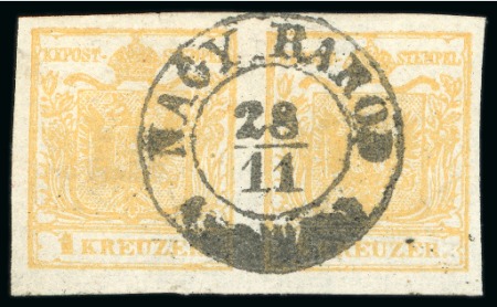 Nagy Barod, in modern day Romania - Hungary (Ungarn). 1850 1kr pair, Müller 1793a
