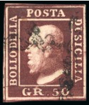 1859 50gr chocolate, pos. 70, good to large margins, very fine