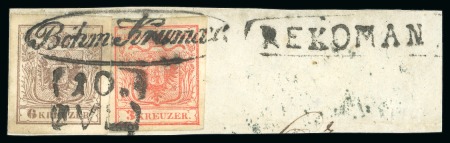 Stamp of Austria » Bohemia (Böhmen) Böhmisch Krumau - Bohemia (Böhmen). 1850 3kr % 4kr, Müller 267a