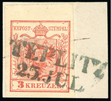 Stamp of Austria » Bohemia (Böhmen) Teplitz - Bohemia (Böhmen). 1850 3kr, Müller 2895b