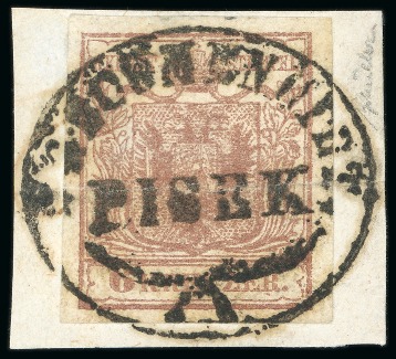 Stamp of Austria » Bohemia (Böhmen) Pisek - Bohemia (Böhmen). 1850 6kr, Müller 2157Ra