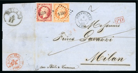 "Bureau Français à Bâle". Austellung-Sammlung auf 13 Seiten mit 23 Briefen aus 1847 bis 1862