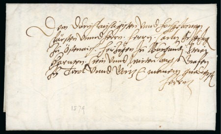 Stamp of Austria 1579 (Dec 2) Entire letter addressed to Charles II Francis of Austria