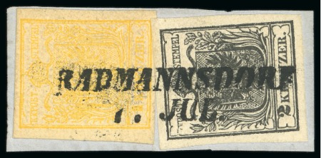 Stamp of Austria » Carniola (Krain) Carniola (Krain). 1850 First-Issue group of 12 usages, all except two on fragments