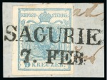 Carniola (Krain). 1850 First-Issue group of 12 usages, all except two on fragments