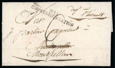 Stamp of Italian States » Naples 1802 (March 25) Entire letter from Taranto to Montpellier,